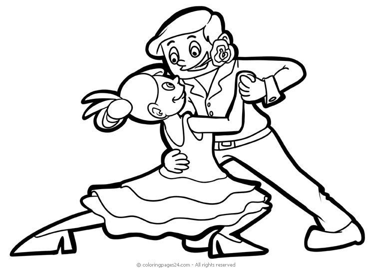 Bailarines 6 | Dibujos para Colorear 24